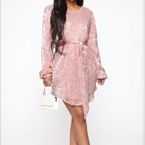 Glimmer Of Light Sequin Mini Dress - Rose Gold